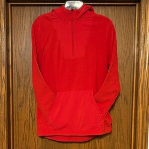 All in Motion brand 1/2-zip fleece hoodie, red, youth XL (16) unisex